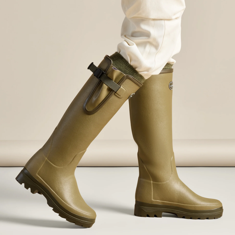 Le Chameau Vierzonord Women's Neoprene Lined Wellington Boot in Vert Vierzon-4